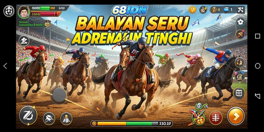 Tampilan seru gameplay balapan di 68IDN dengan adrenalin tinggi.