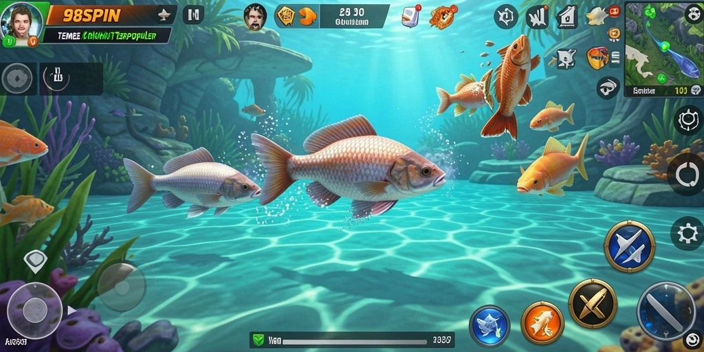 Tampilan gameplay seru dalam 98SPIN Tembak Ikan.