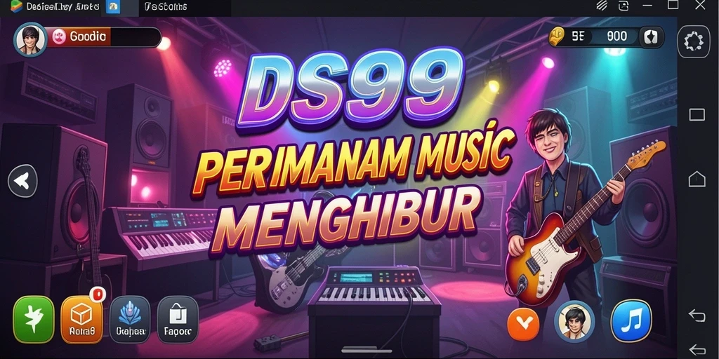 Screenshot permainan DS99 menampilkan pemain menikmati gameplay musik yang seru.