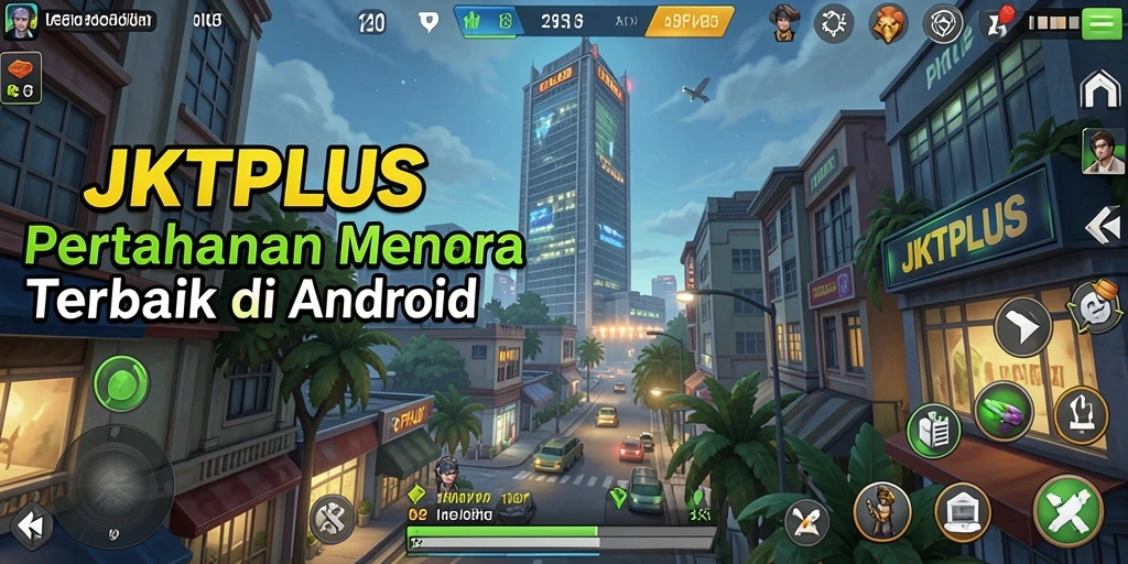 Tampilan seru gameplay Tower Defense dalam JKTPLUS dengan strategi yang mendebarkan.
