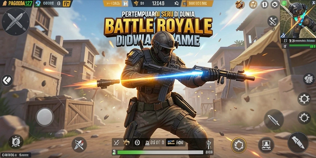 Gameplay intens di medan tempur Battle Royale.