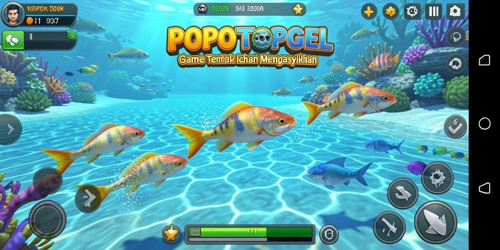 Screenshot menunjukkan aksi seru dalam gameplay Tembak Ikan.